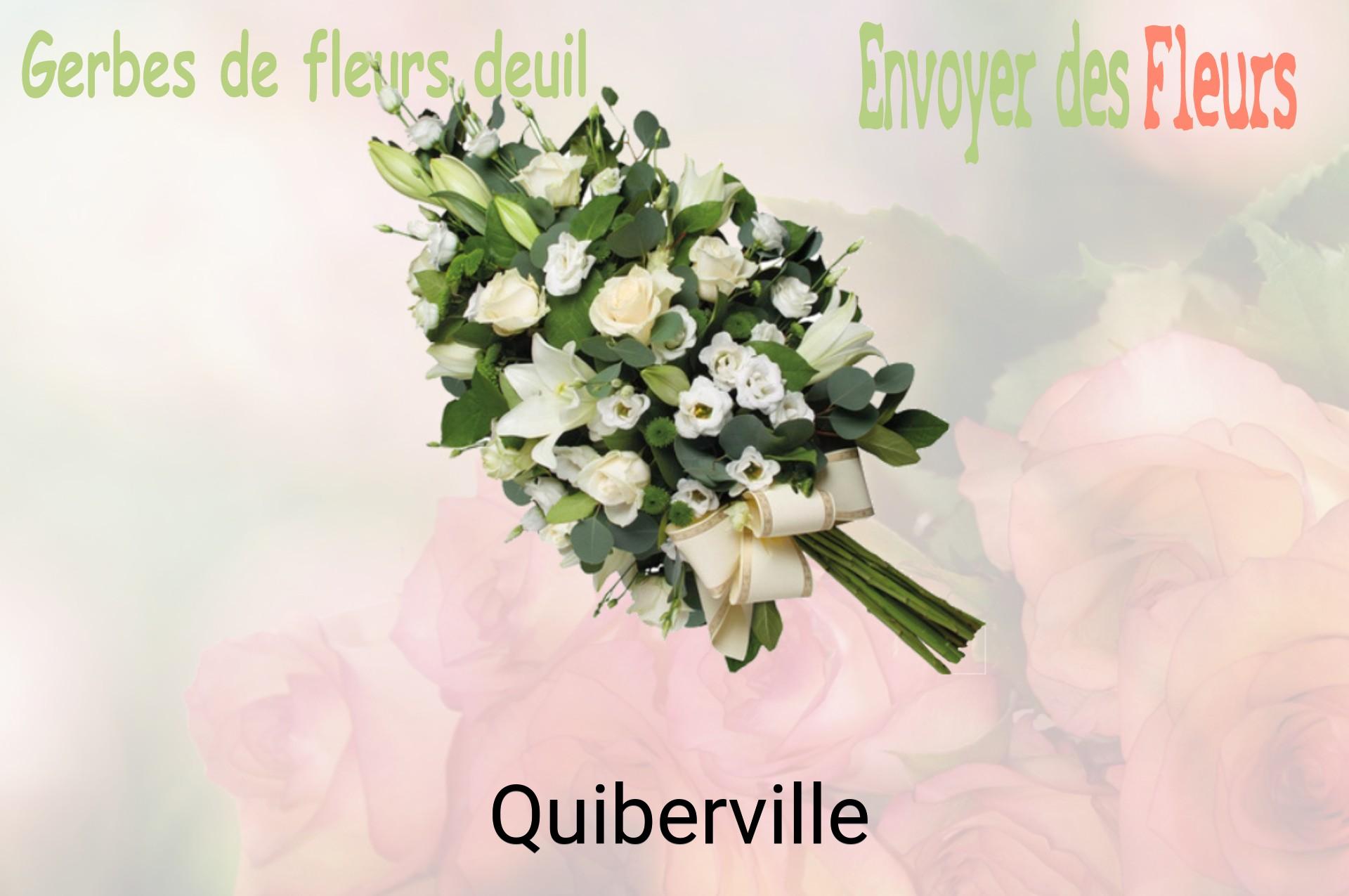 Gerbe de fleurs de deuil livrée à Quiberville